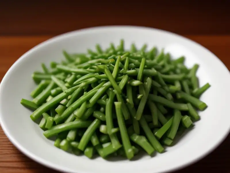 Cebolinha chinesa salteada com anchovas