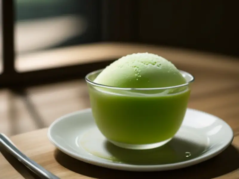 Chá verde com leite gelado à tailandesa