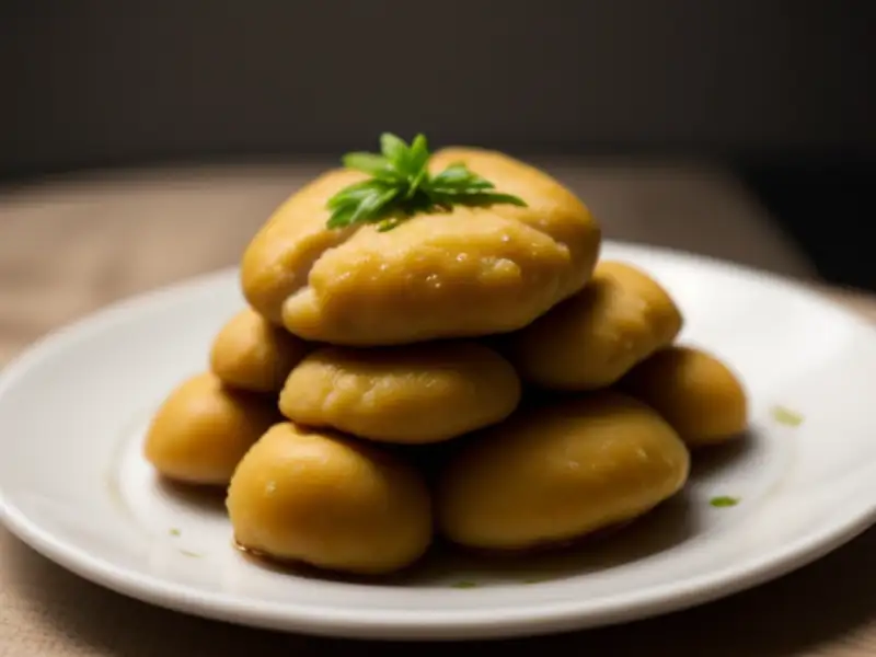 Deodeok frito, raízes de codonopsis com farinha de arroz glutinoso