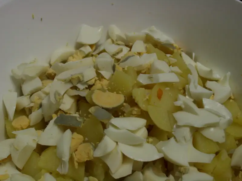 Salada de batata, tomate e atum