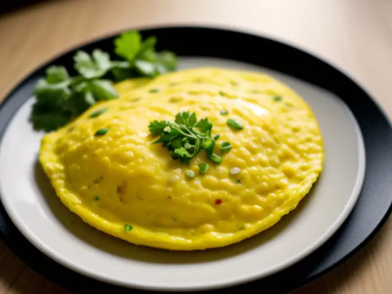 Omelete apimentada com cebola e pimenta verde