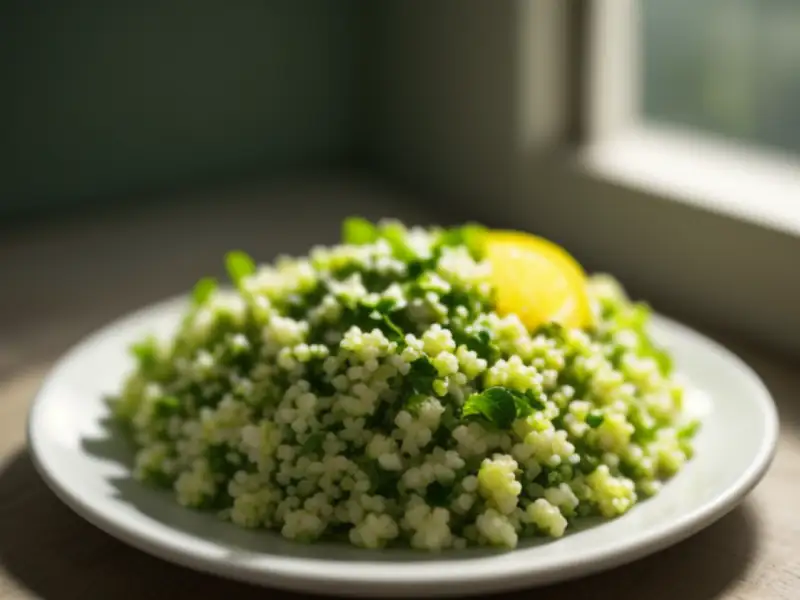 Tabule de triguilho com hortelã e limão